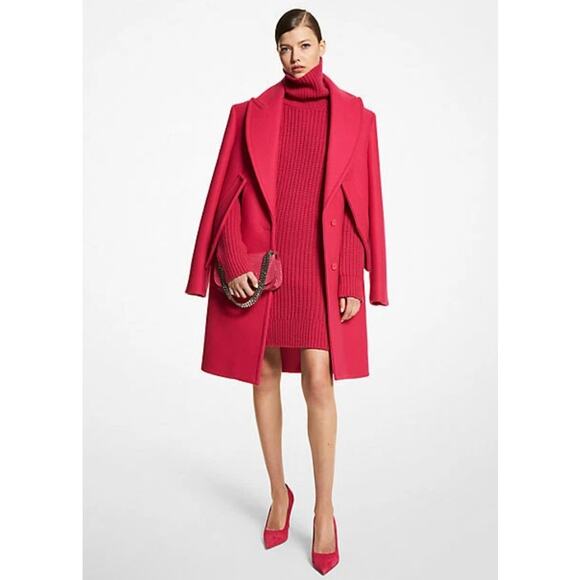 Michael Kors Collection Wool Melton Reefer Coat Sz 2 - Picture 1 of 13